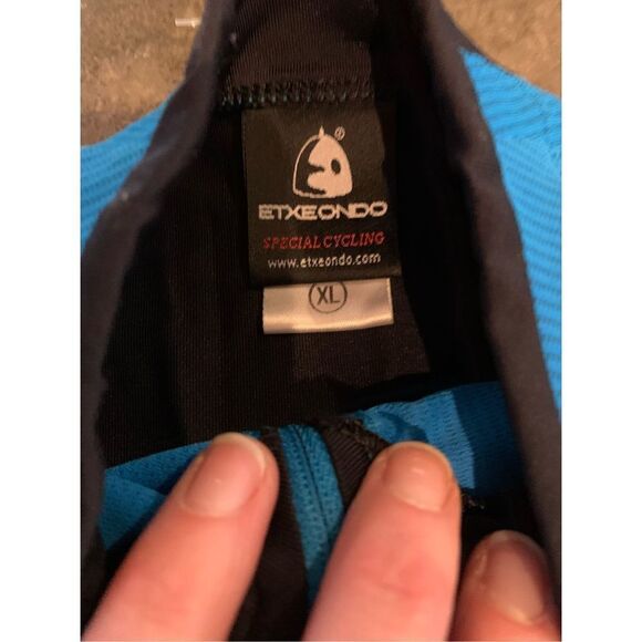 ETXEONDO Cycling Jersey Blue Black White Short Sleeve Bike Top - Picture 6 of 8